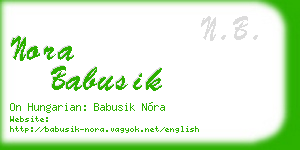 nora babusik business card